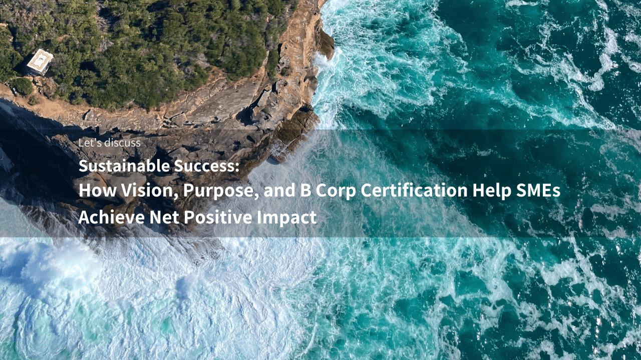 Aerial view of North Head Sydney Harbour with text sustainable success